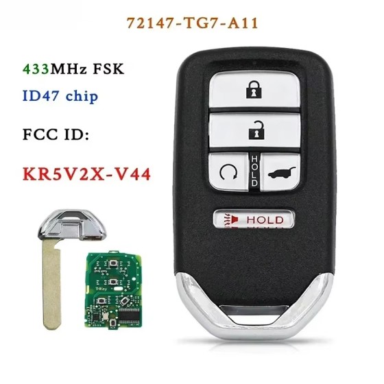 2016-2022 Honda Pilot / 5-Button Smart Key / PN: 72147-TG7-A11 / KR5V2X V44 (AFTERMARKET)